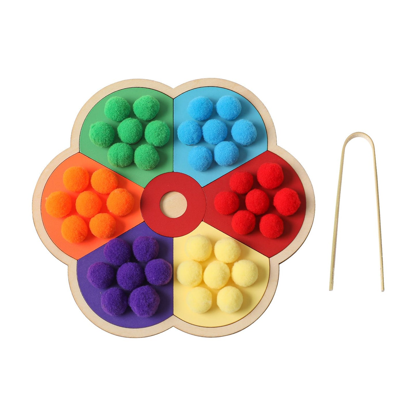 Wool Colour Ball Sorting Flower Board Montessori Toy