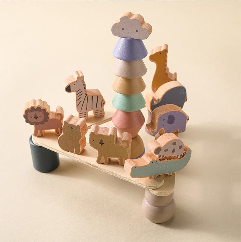 Wooden Animal Balancing and Stacking Toy for Early Development