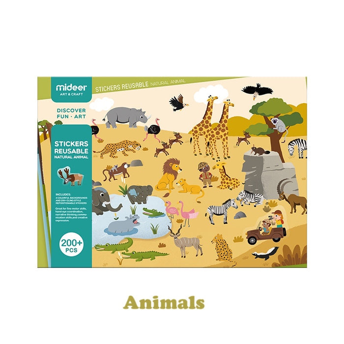 Reusable Sticker Animal Clearance Reusable Electrostatic Kids Stickers. Travel Toy on the Go ...
