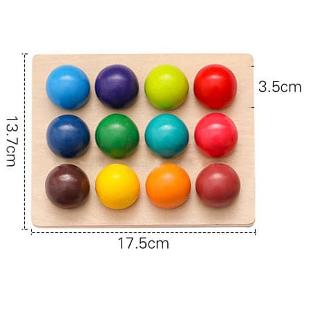 Wooden Colour Sorting Balls Toy for Early Learning Toy 12 balls