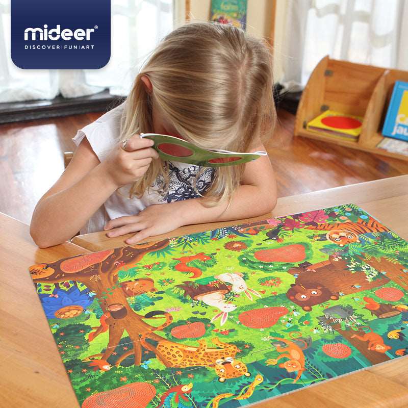 MiDeer Hidden Puzzle 35 pc with 3D glasses. Puzzles with Hidden Picture Game. Children Toy.