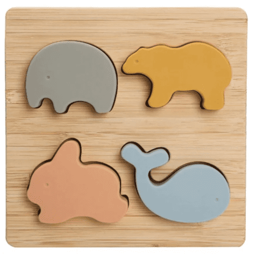 Silicone Animal Puzzle - Baby Big Block Puzzle for Early Learning