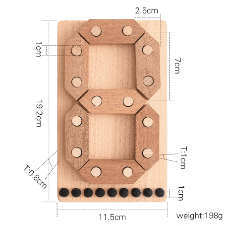 Wooden Number Board. Montessori Math Toy