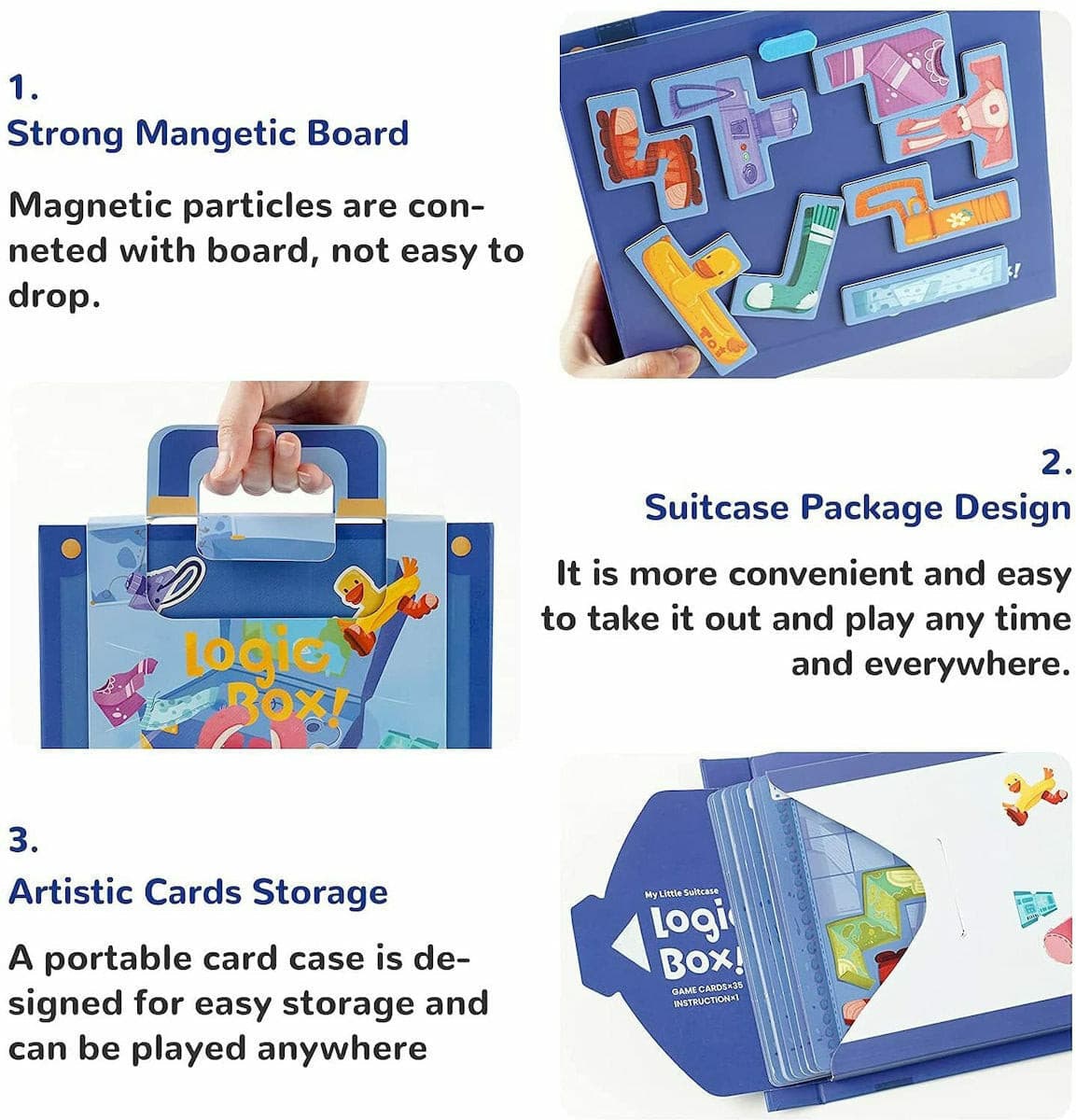 TOI Logic Box My Little Suitcase - Magnetic Strategy Board Game. STEM Toy