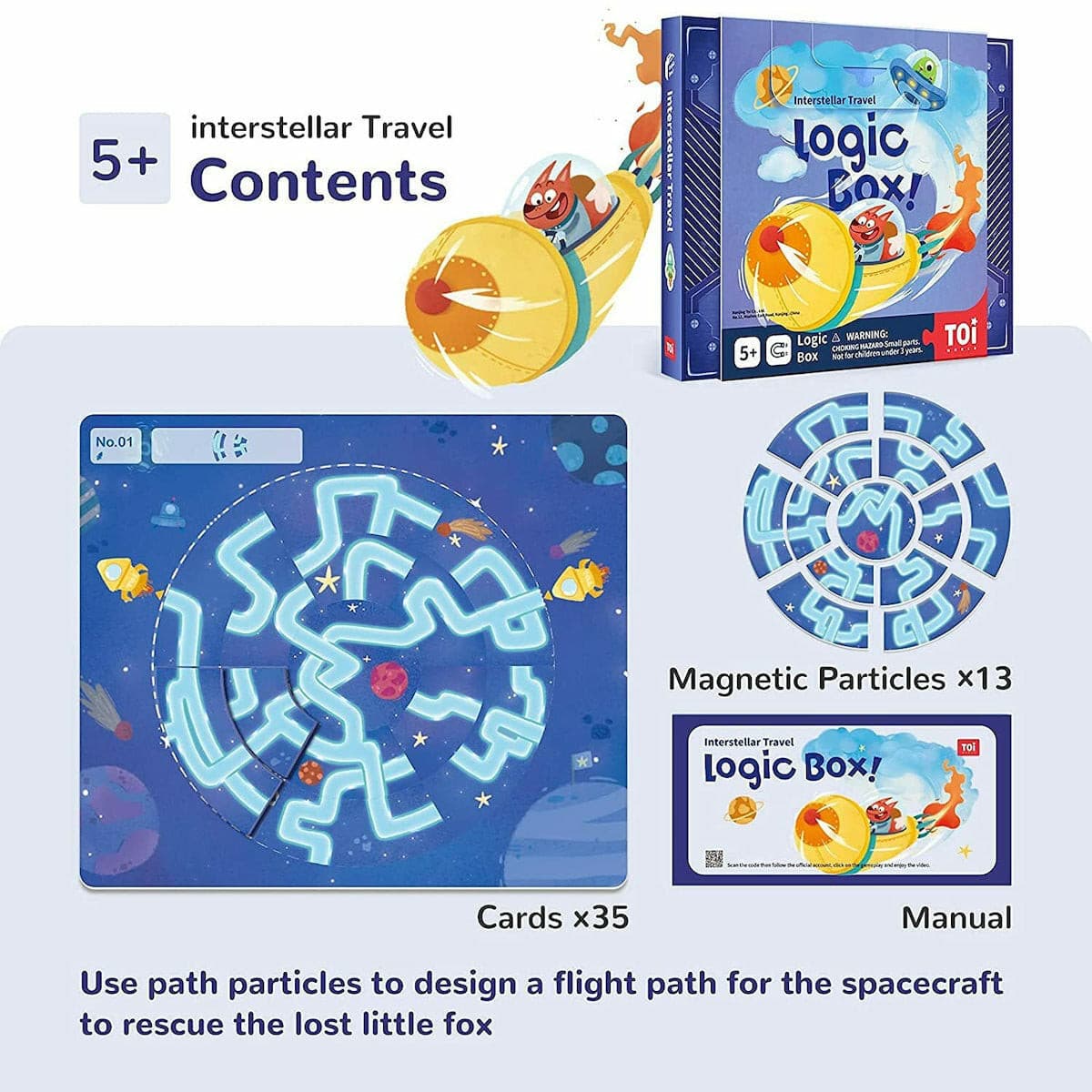 TOI Logic Box Interstellar Travel - Magnetic Strategy Board Game. STEM Toy