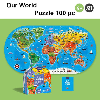 MiDeer Our World (100pc) Jigsaw Puzzle with Portable Gift Box. Children Toy Gift
