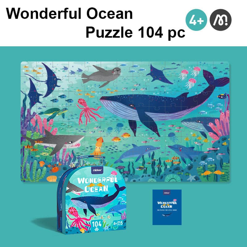MiDeer Wonderful Ocean (104pc) Jigsaw Puzzle with Portable Gift Box. Children Toy Gift