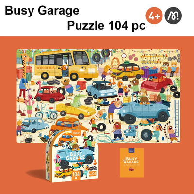 MiDeer Busy Garage (104pc) Jigsaw Puzzle with Portable Gift Box. Children Toy Gift