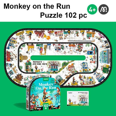 MiDeer Monkey on the Run (102pc) Jigsaw Puzzle with Portable Gift Box. Children Toy Gift