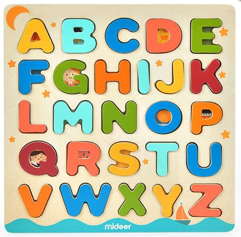 MiDeer Wooden Alphabet & Number Puzzle Board. Children Toy Gift Alphabet board