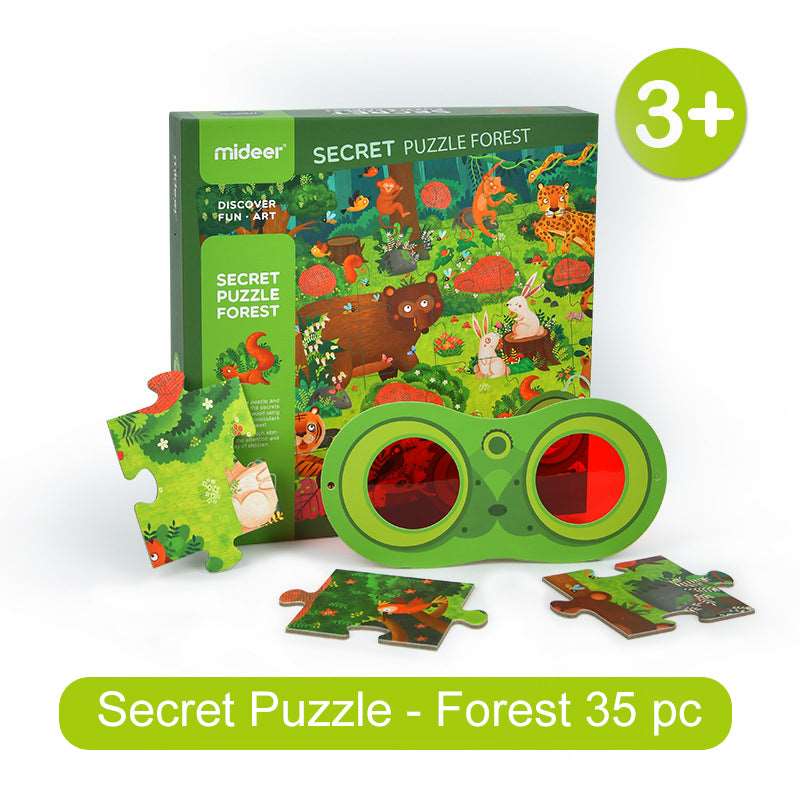 MiDeer Hidden Puzzle 35 pc with 3D glasses. Puzzles with Hidden Picture Game. Children Toy.