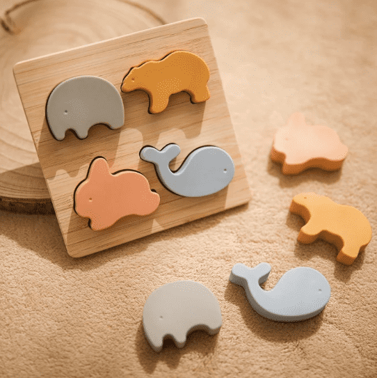 Silicone Animal Puzzle - Baby Big Block Puzzle for Early Learning