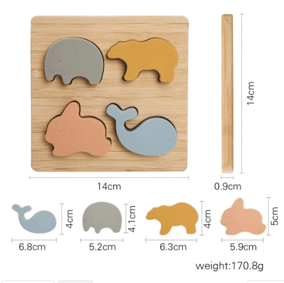 Silicone Animal Puzzle - Baby Big Block Puzzle for Early Learning