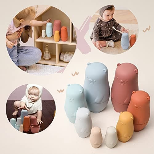 Silicon Nesting Bears - Russian Nesting Dolls Montessori Children Toy