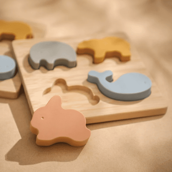 Silicone Animal Puzzle - Baby Big Block Puzzle for Early Learning