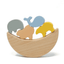 Silicon Stacking Balancing Animals on Wooden Moon Children Toy 5 piece