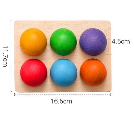 Wooden Colour Sorting Balls Toy for Early Learning Toy 6 balls