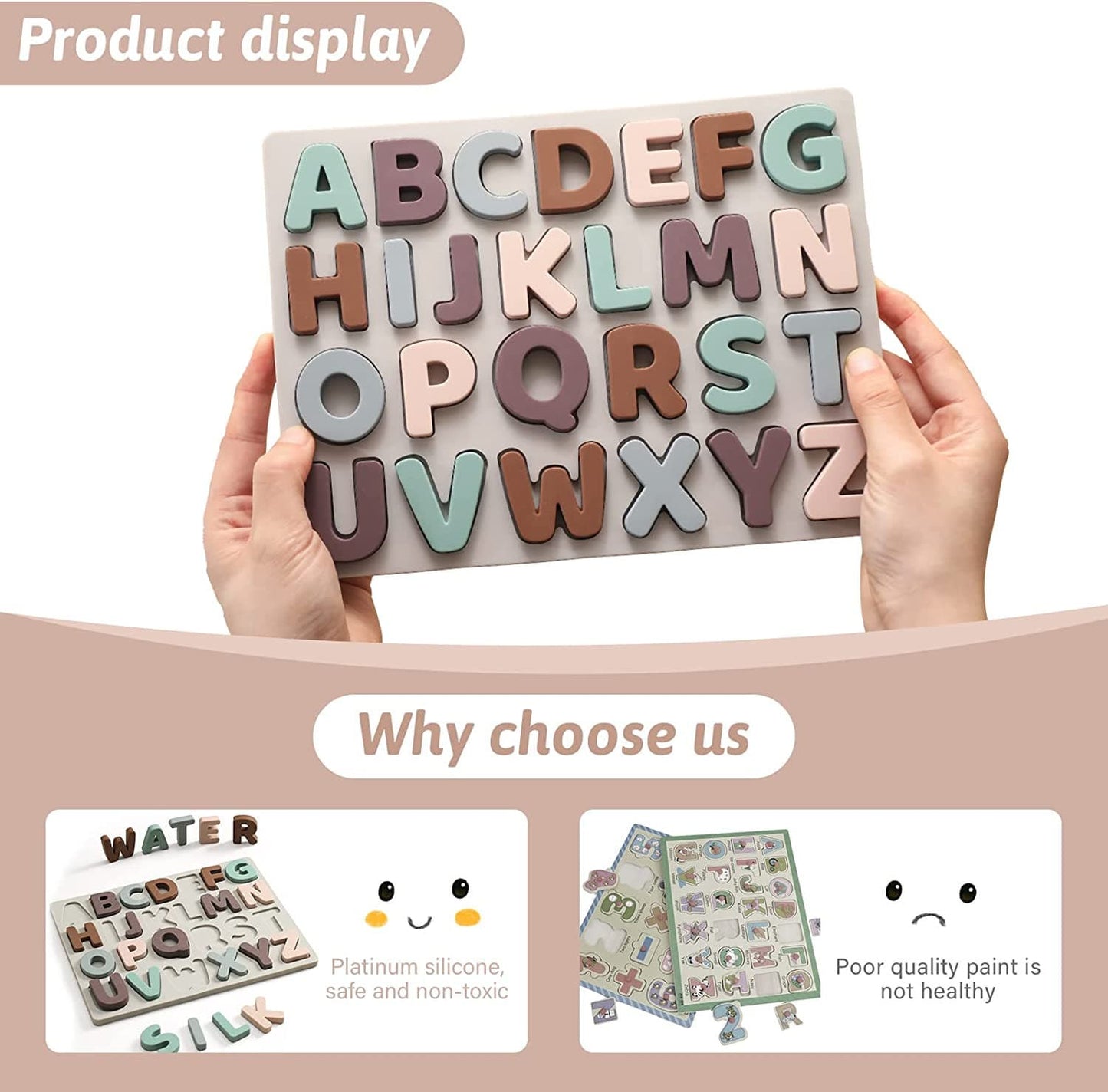 Silicone Alphabet Puzzle - Safe Toys For Babies.