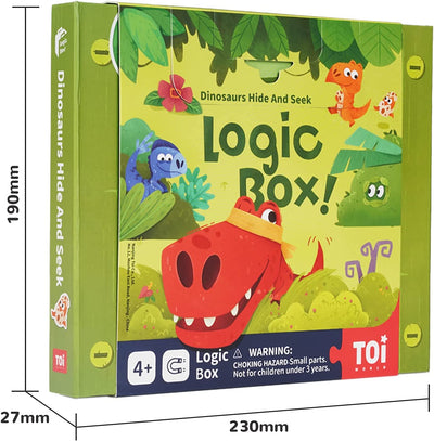 TOI Logic Box Dinosaurs Hide and Seek - Magnetic Strategy Board Game. STEM Toy