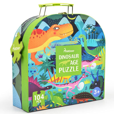 MiDeer Dinosaur (104pc) Jigsaw Puzzle with Portable Gift Box. Children Toy Gift