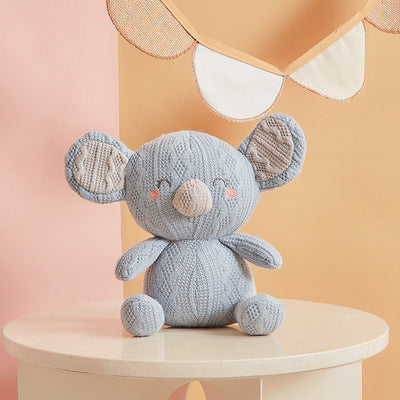 Knitted Animals Soft Toy. Baby Toy. Blue Koala