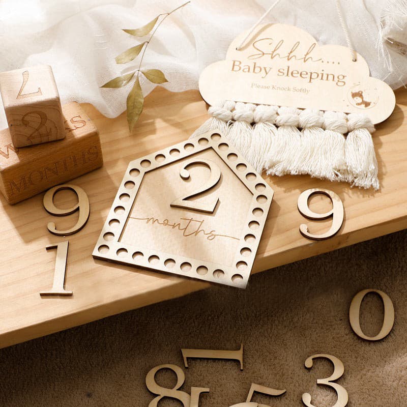 Bohemian Style Baby Sleeping Door Sign & Photography Props.