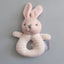 Knitted Animals Rings. Baby Toy. Pink Rabbit