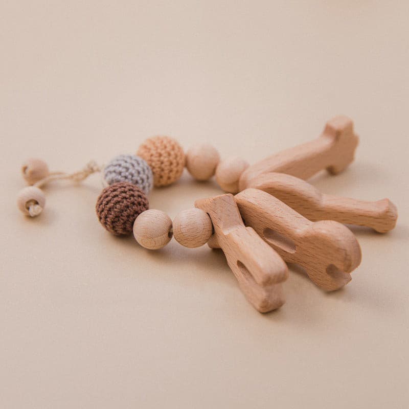 Wooden Teether Baby Toy.