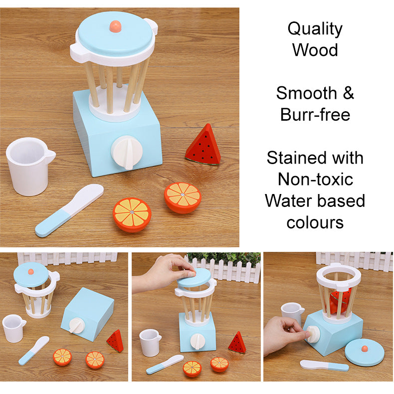 Wooden Blender Pretend Play Set. Wooden Kitchen Food Toy.