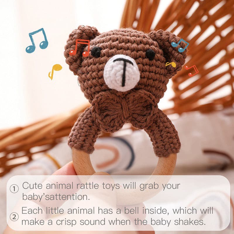 Handmade Animal Crochet Rattle / Teether, Baby Toy