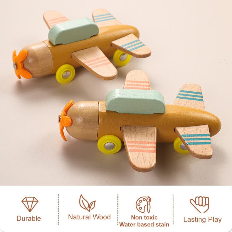 Wooden Airplane. Children Transportation Toy for Pretend Play