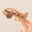 Wooden Airplane with marbles. Children Transportation Toy for Pretend Play
