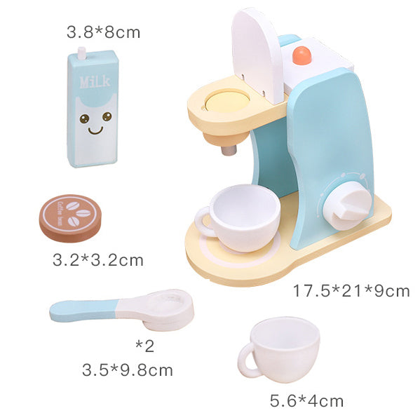 Wooden Coffee Maker Pretend Play Set. Wooden Kitchen Food Toy.