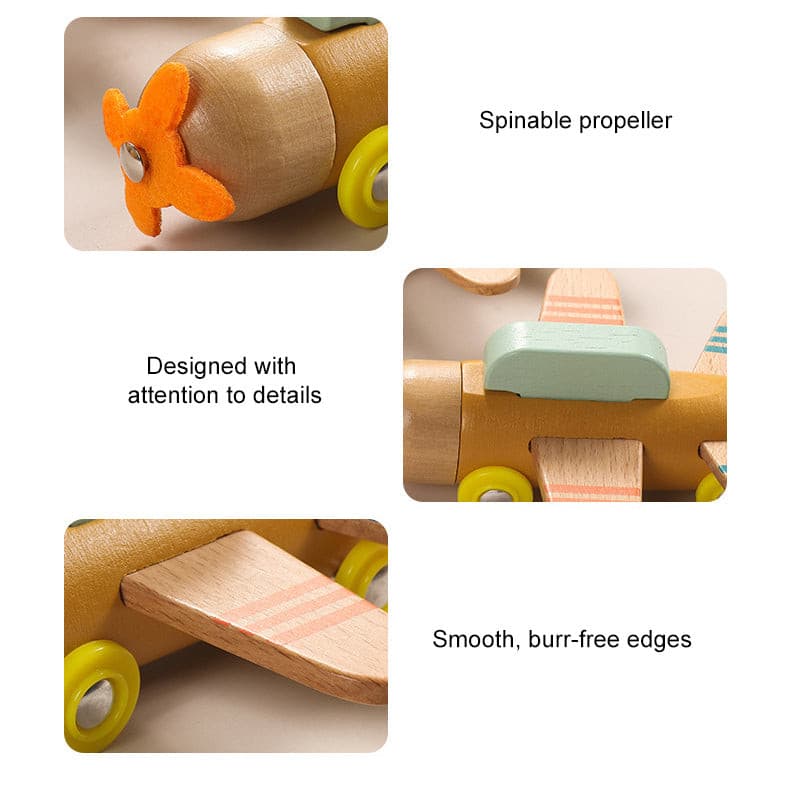 Wooden Airplane. Children Transportation Toy for Pretend Play