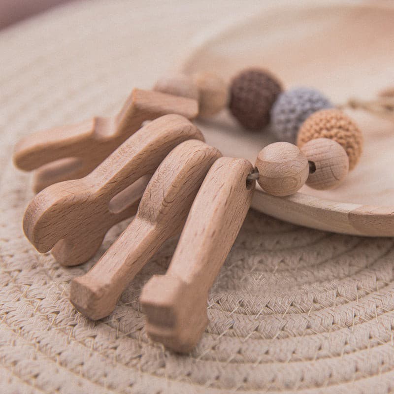 Wooden Teether Baby Toy.