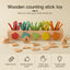 Wooden Counting Sticks with Magnetic Number & Shapes. Montessori Math Toy