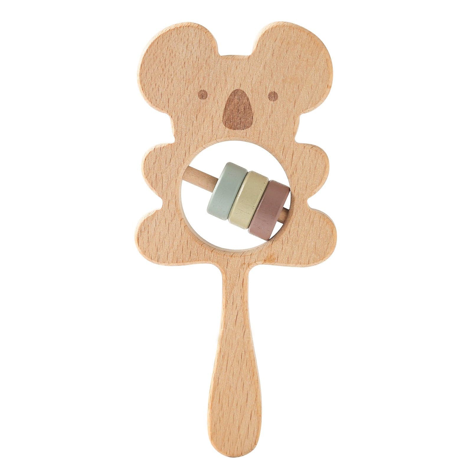 Wooden Animal Rattle. Baby Toy. Koala