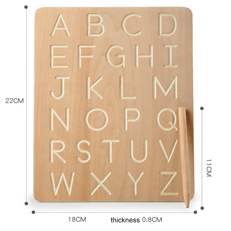Double Sided Wooden Letter & Number Writing Board. Montessori Math Toy.