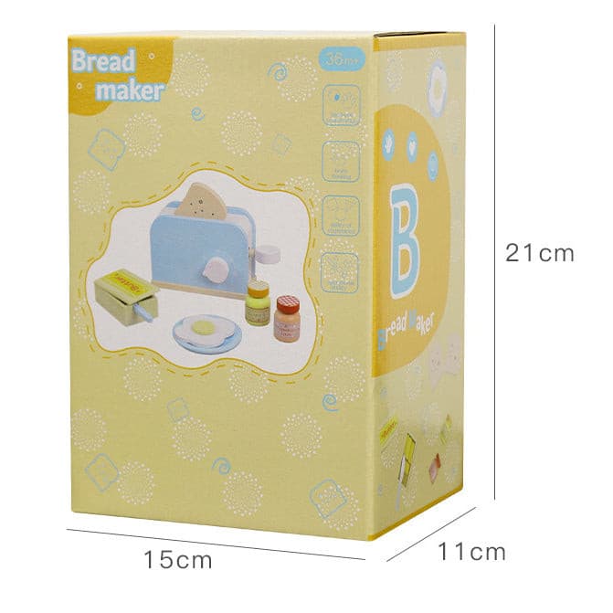 Wooden Toaster Pretend Play Set. Wooden Kitchen Food Toy