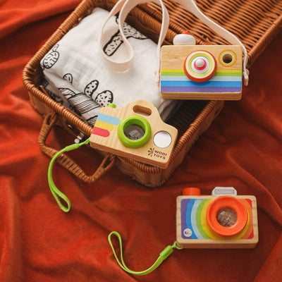 Wooden Camera with Kaleidoscope & sound feature Wooden Pretend Play Children Toy