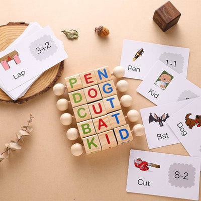 Rotating Letter Block. Wooden Children Toy.