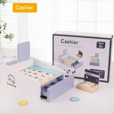 Wooden Cashier. Pretend Play Set. Wooden Pretend Play Toy.