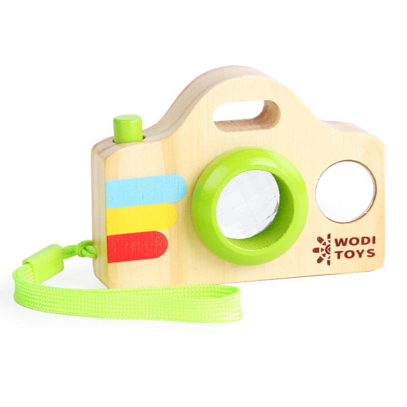 Wooden Camera with Kaleidoscope & sound feature Wooden Pretend Play Children Toy Small camera