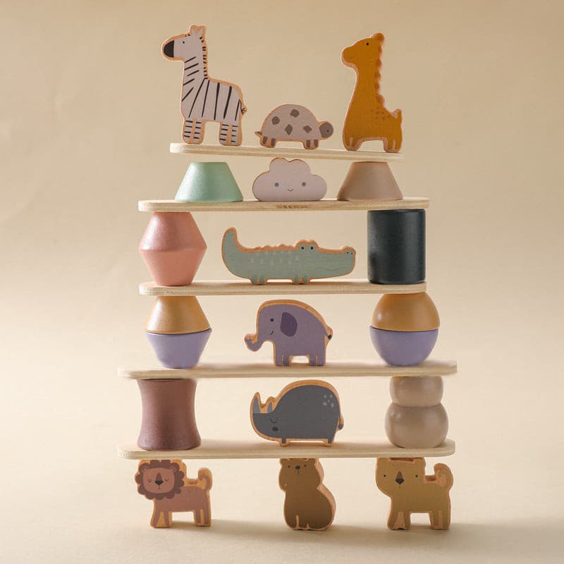 Wooden Animal Balancing and Stacking Toy for Early Development