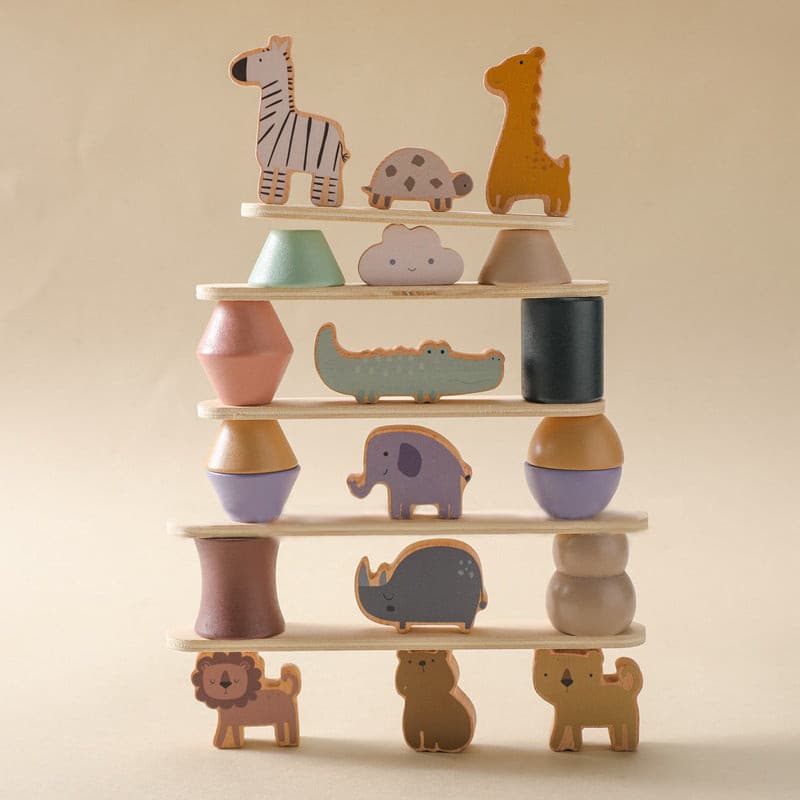 Animal Balancing & Stacking Wooden Toy for Early Development – Happi Bebe