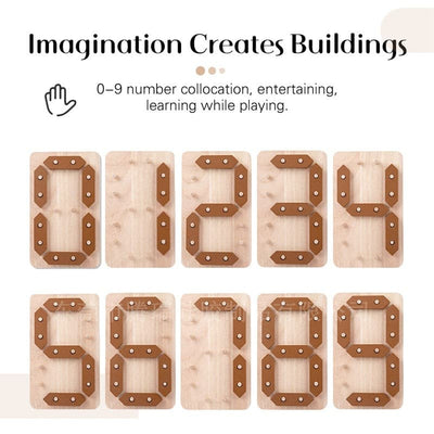 Wooden Number Board. Montessori Math Toy