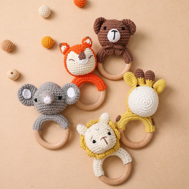 Handmade Animal Crochet Rattle / Teether, Baby Toy