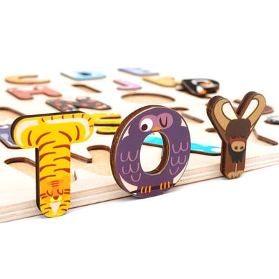 TOI Animals Alphabet Puzzle Wooden Jigsaw. Wooden Children Toy