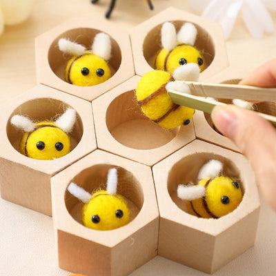 Montessori Bee Hive Wooden Toy Toddler Fine Motor Skill Toy